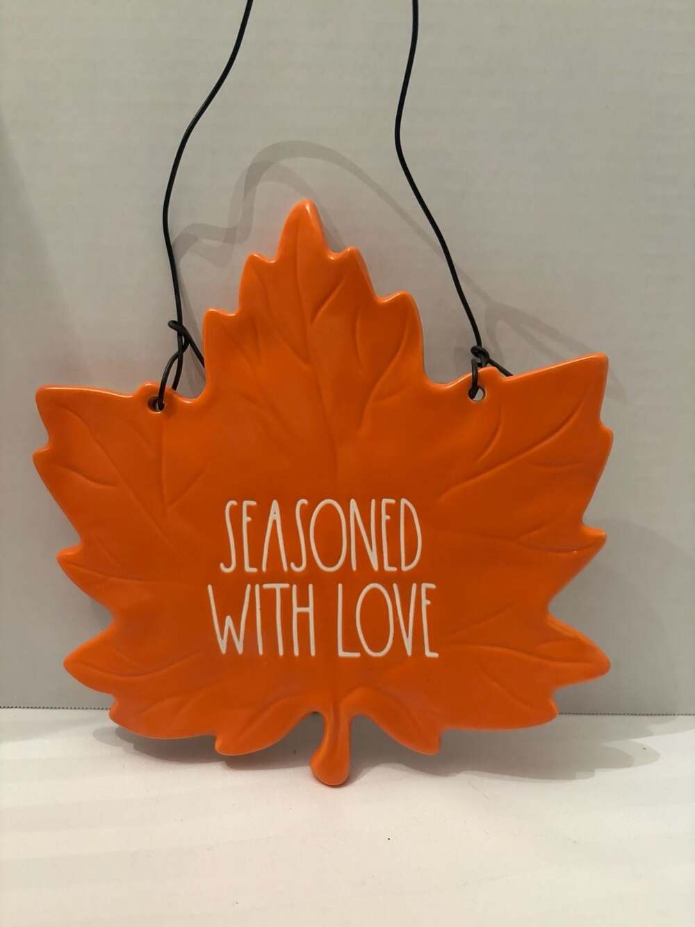 Rae Dunn Artisan Collection by Magenta "Seasoned With Love" Maple Leaf Hanging